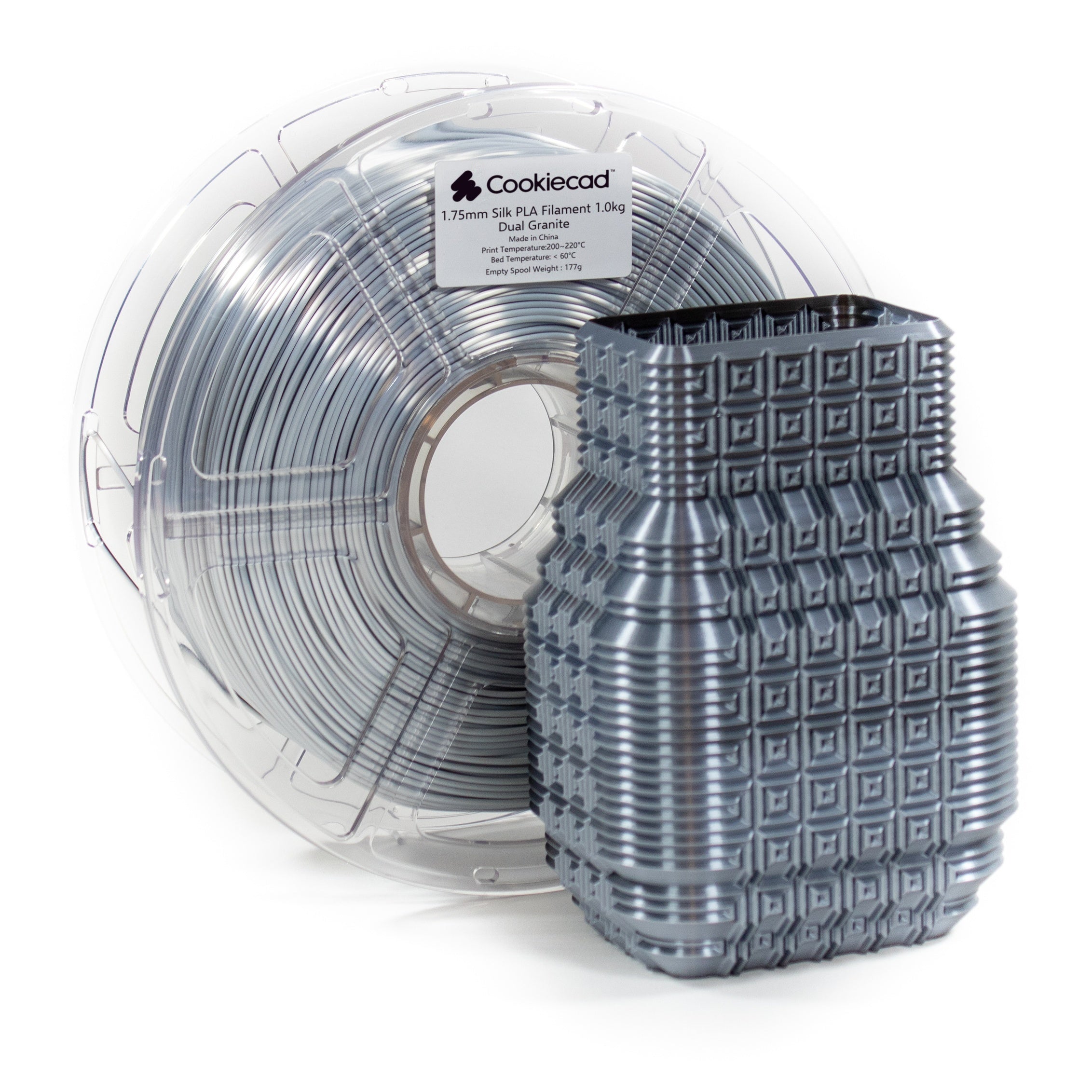 SILK Dual Granite PLA (Gray/Light Gray) Filament 1.75mm, 1kg