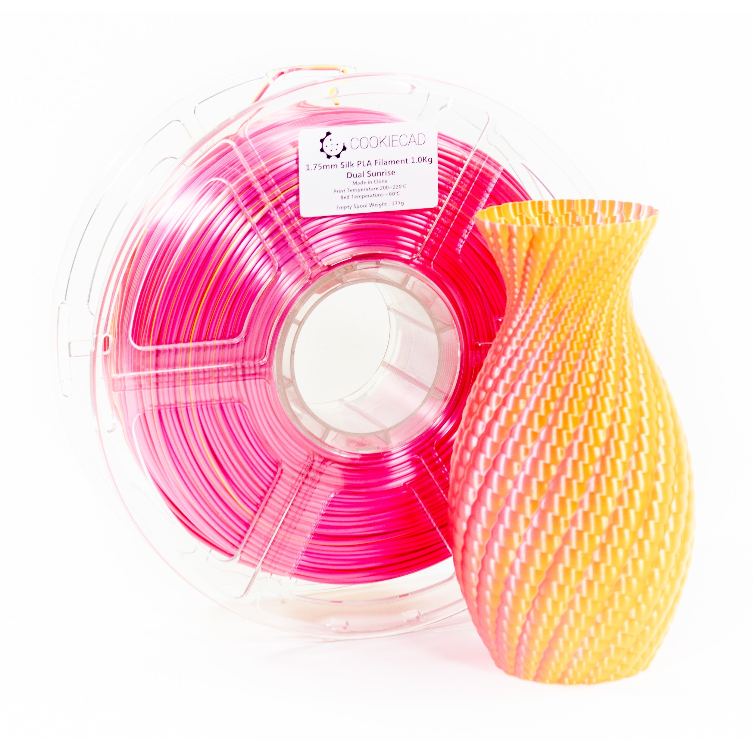 SILK Dual Sunrise (pink - yellow) PLA Filament 1.75mm, 1kg