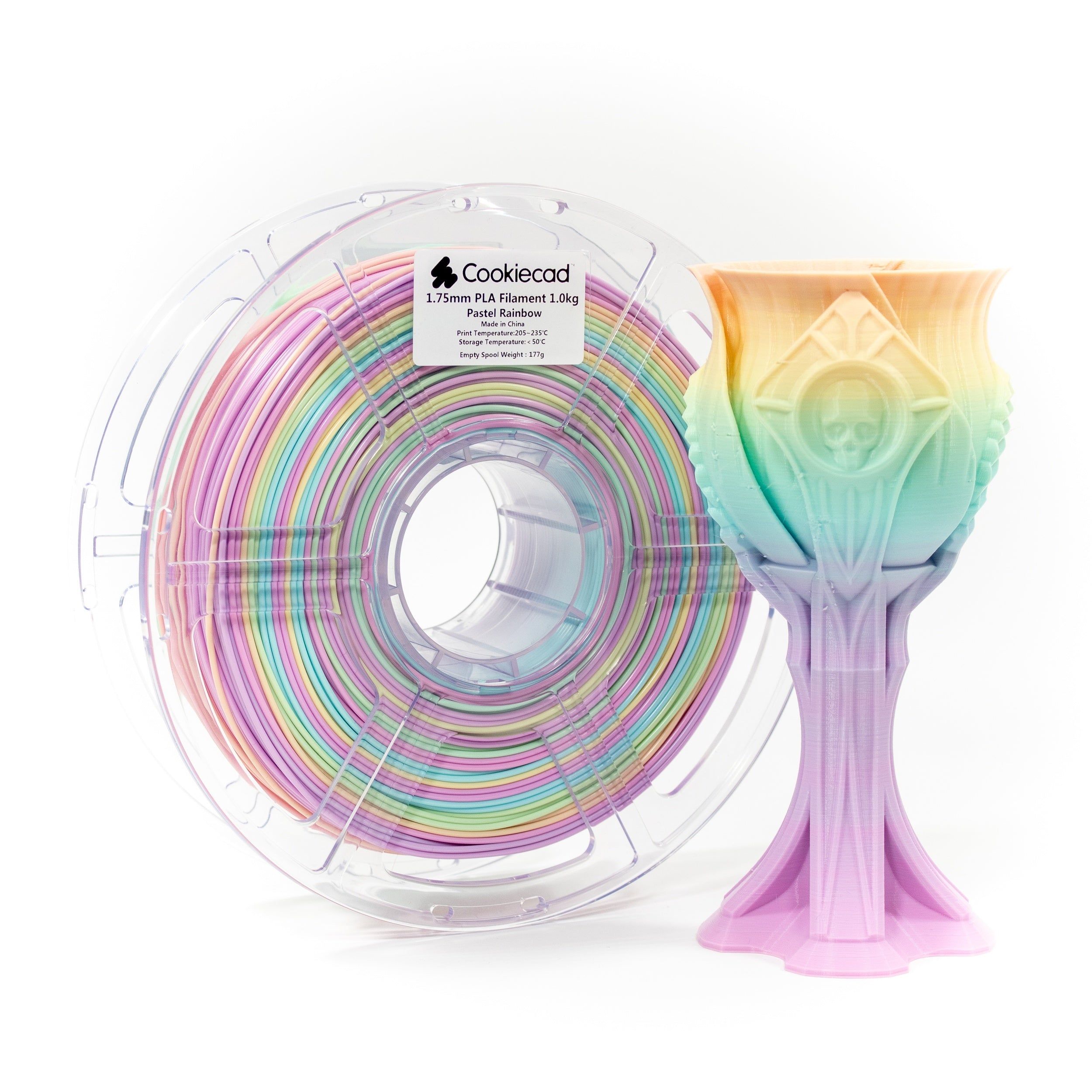 Pastel Rainbow PLA Filament 1.75mm, 1kg