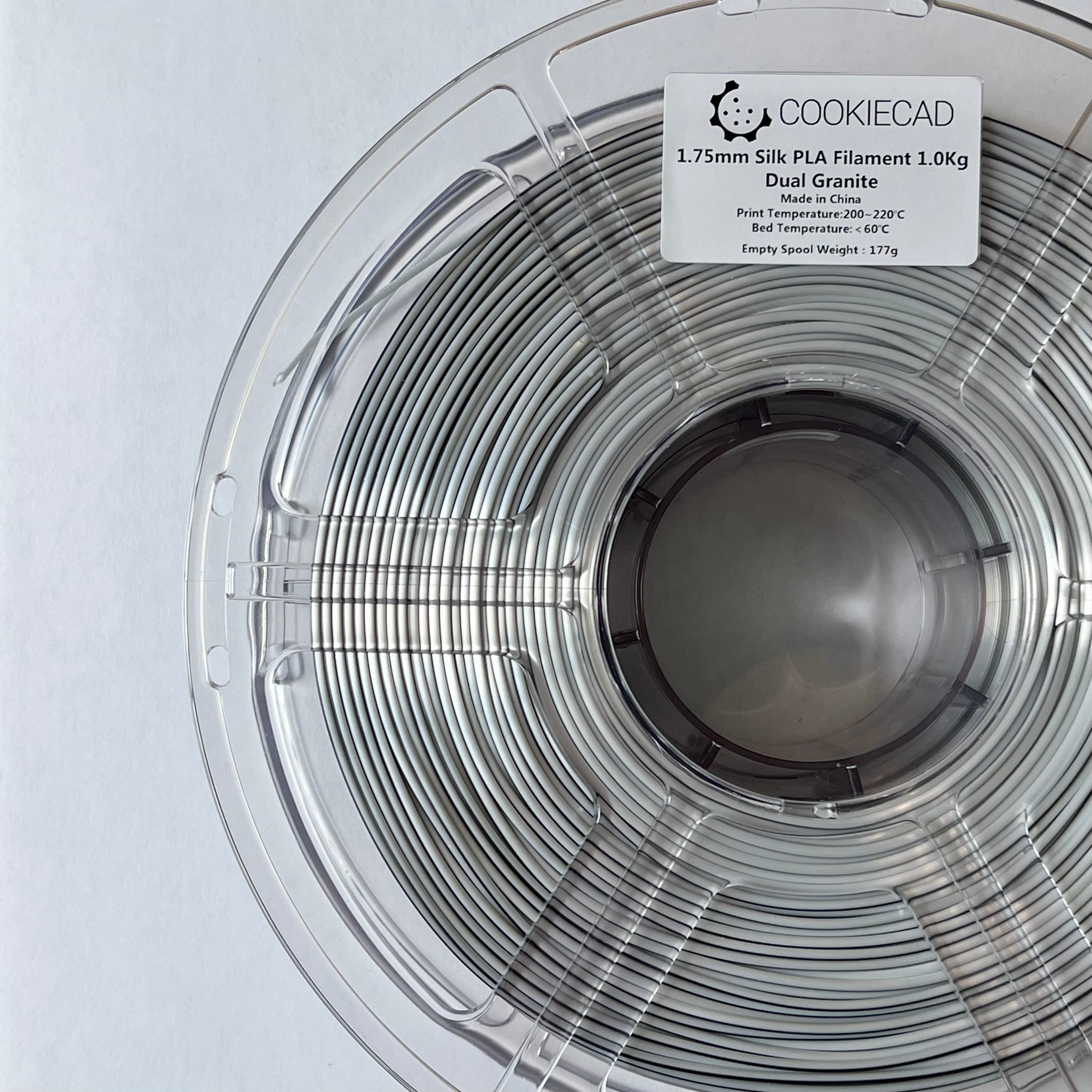 SILK Dual Granite PLA (Gray/Light Gray) Filament 1.75mm, 12 x 1kg