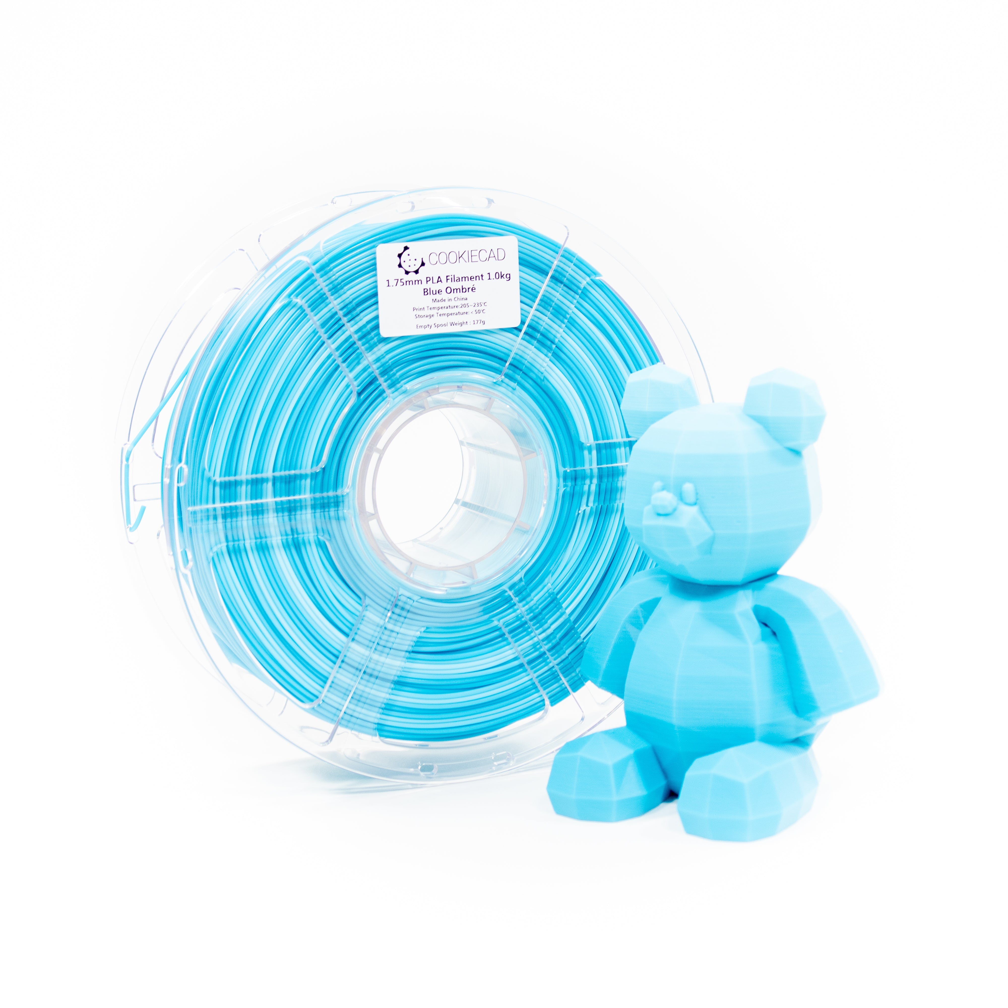 Blue Ombré PLA Filament 1.75mm, 12 x 1kg