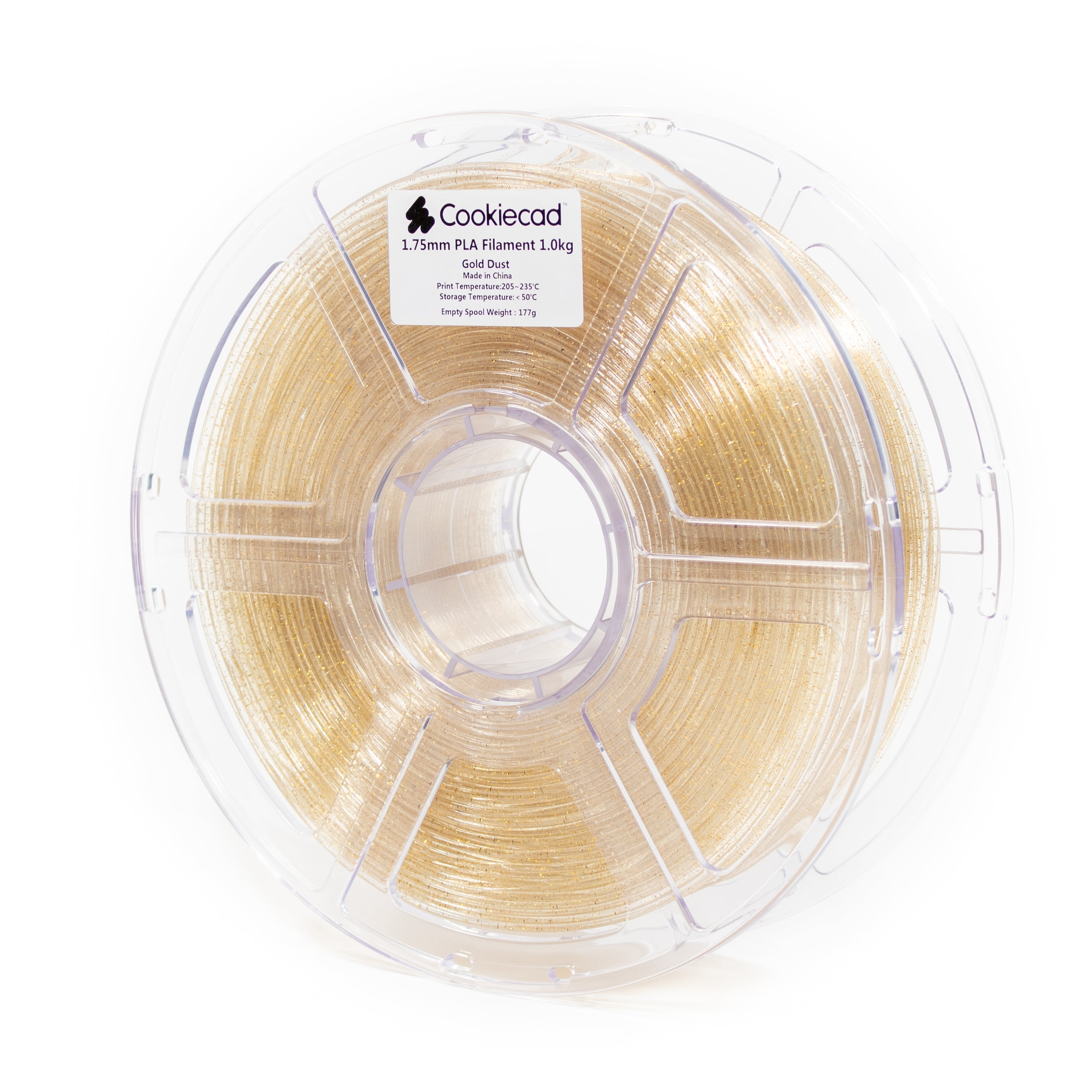 Gold Dust Clear with Gold Glitter PLA Filament 1.75mm, 12 x 1kg