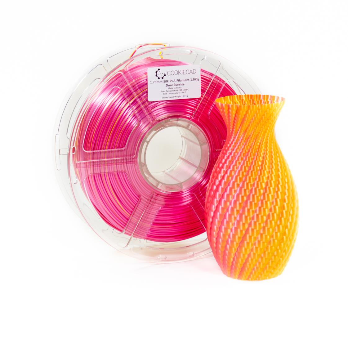 SILK Dual Sunrise (pink - yellow) PLA Filament 1.75mm, 12 x 1kg
