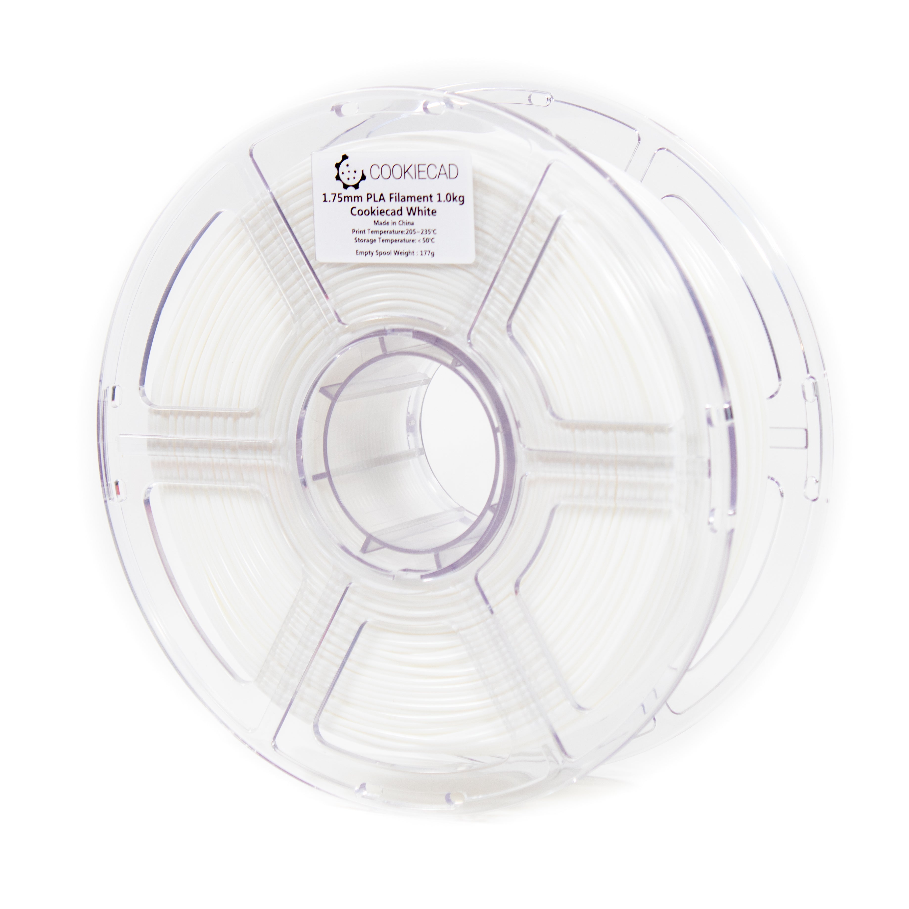 Cookiecad White PLA Filament 1.75mm, 12 x 1kg