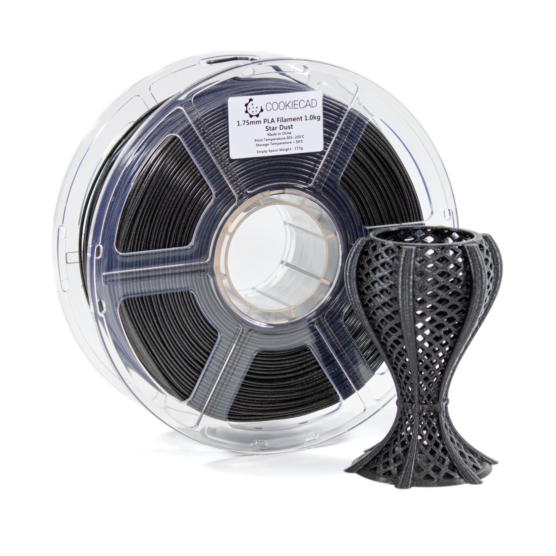 Star Dust Glitter Black PLA Filament 1.75mm, 1kg