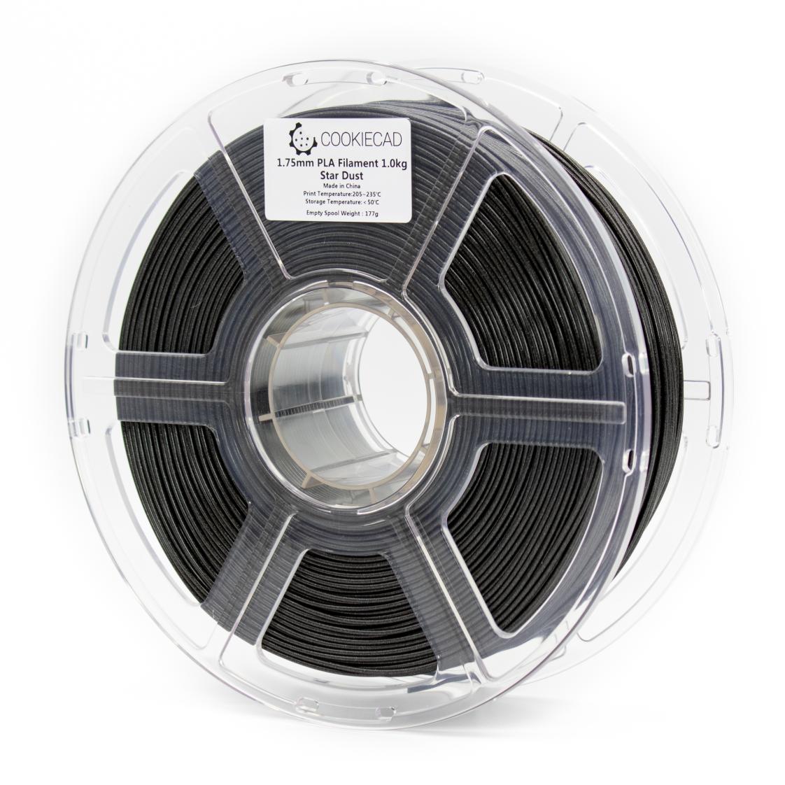 Star Dust Glitter Black PLA Filament 1.75mm, 12 x 1kg