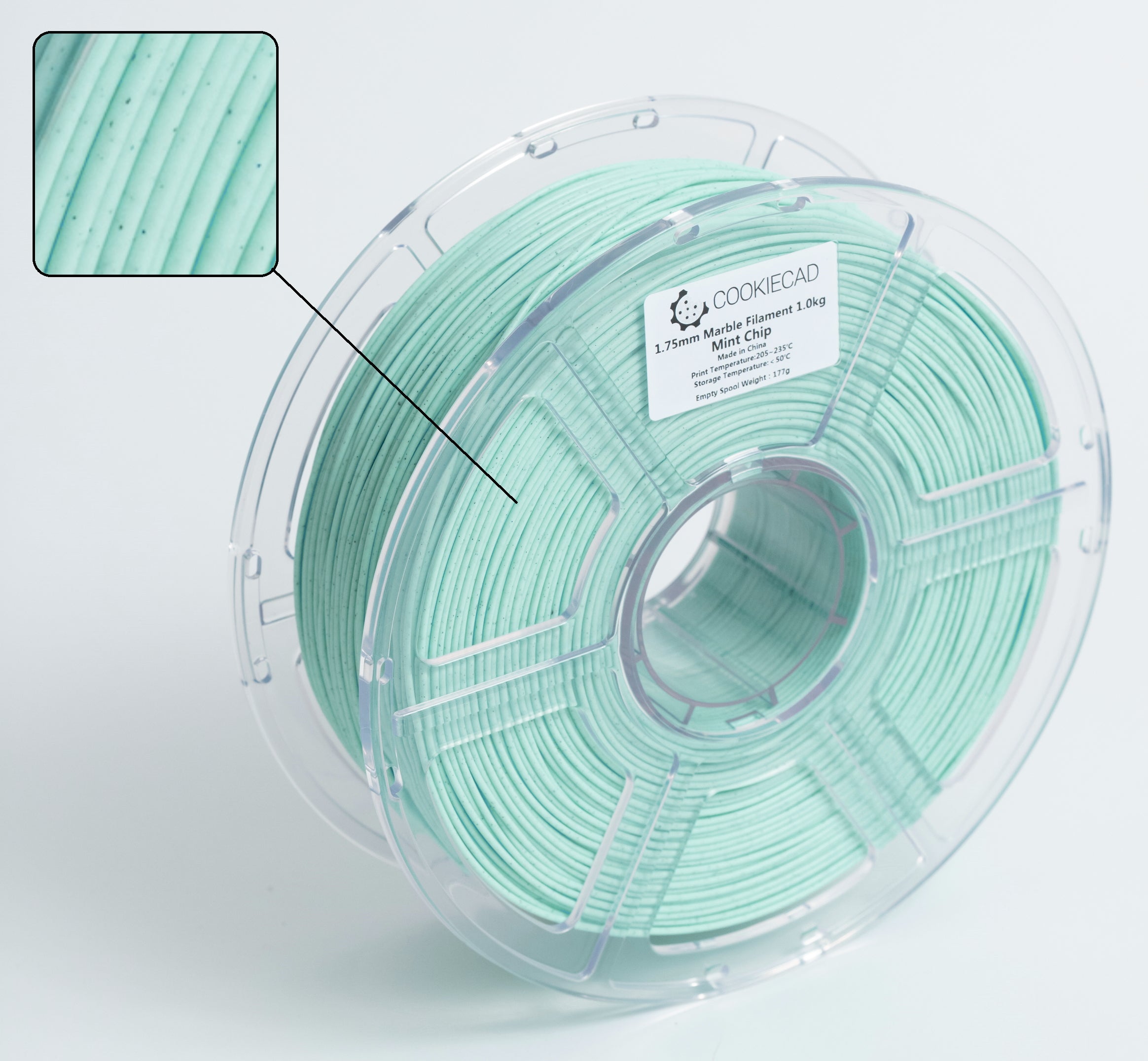 Mint Chip Marble PLA Filament 1.75mm, 12 x 1kg