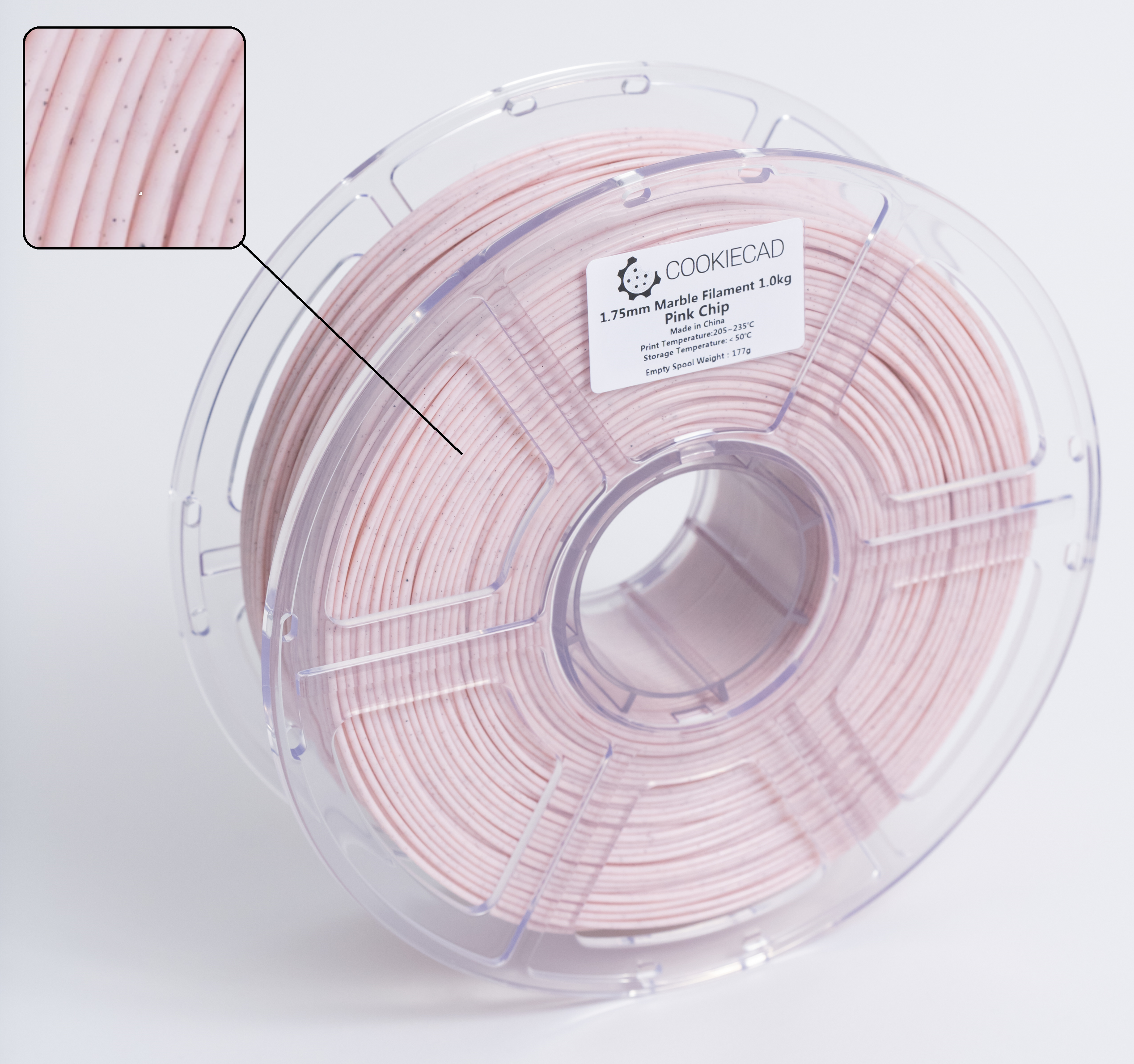 Pink Chip Marble PLA Filament 1.75mm, 12 x 1kg