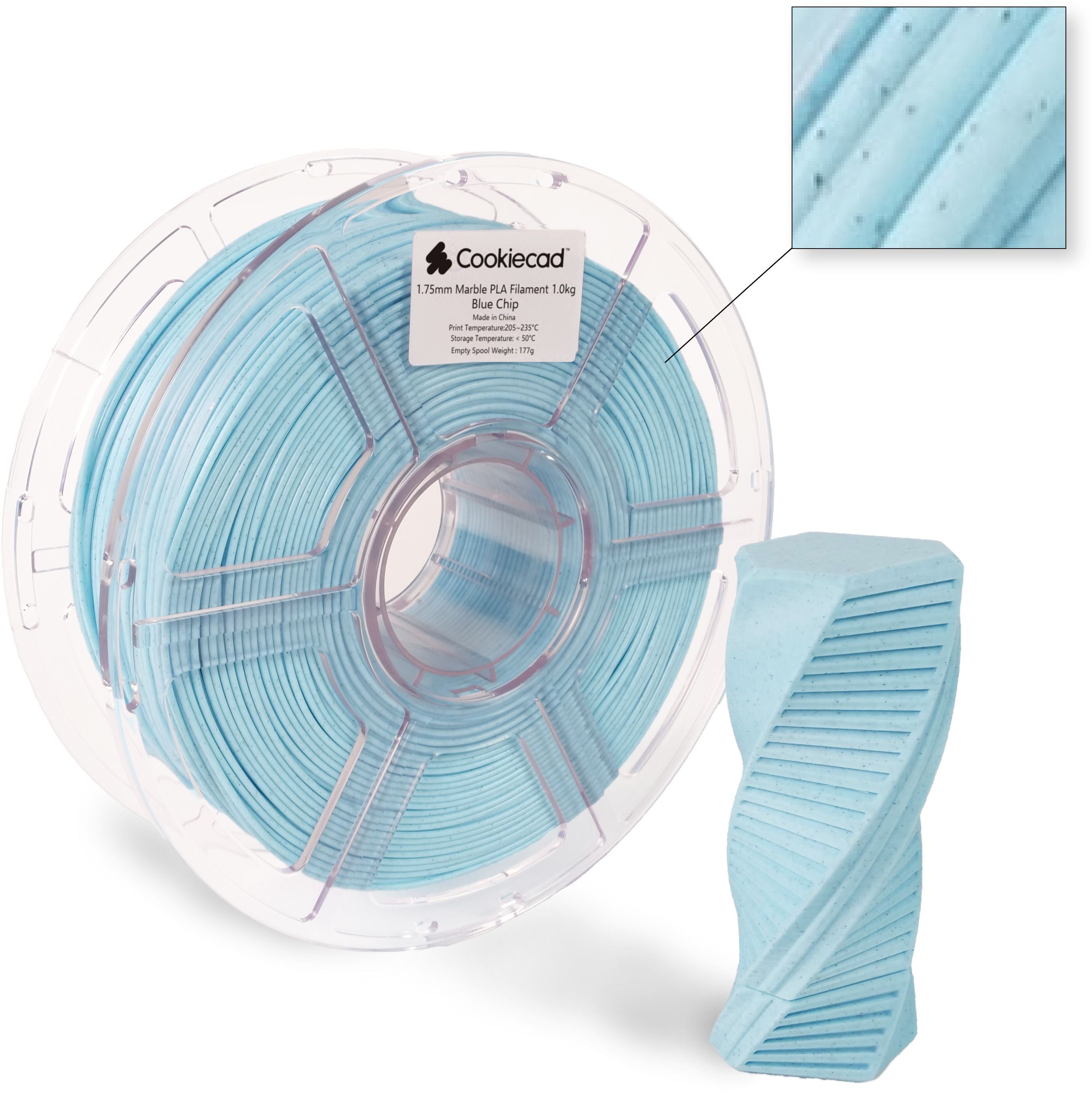 Blue Chip Marble PLA Filament 1,75 mm, 1 kg