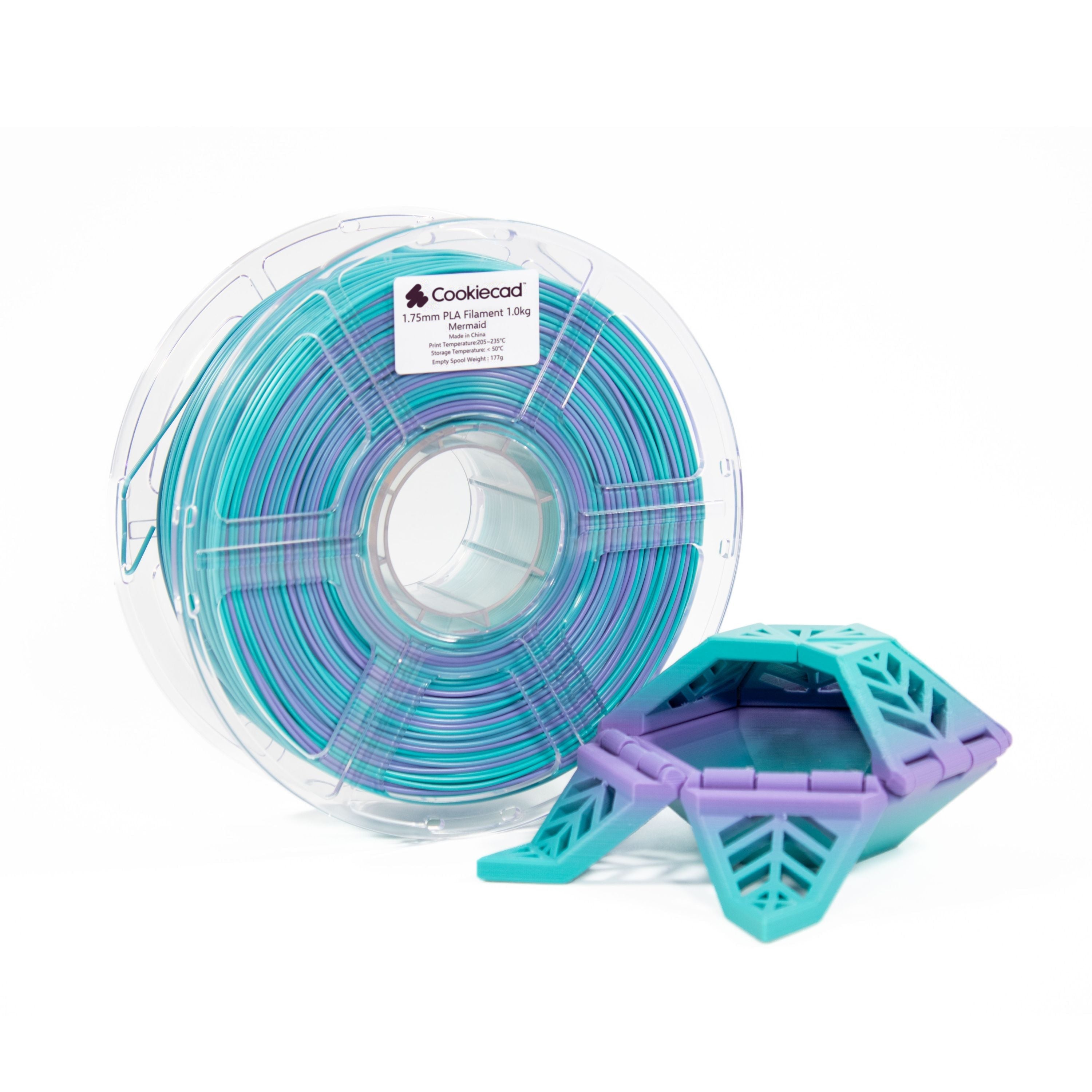 Zeemeermin PLA-filament (paars, blauw en groen), 1,75 mm, 1 kg