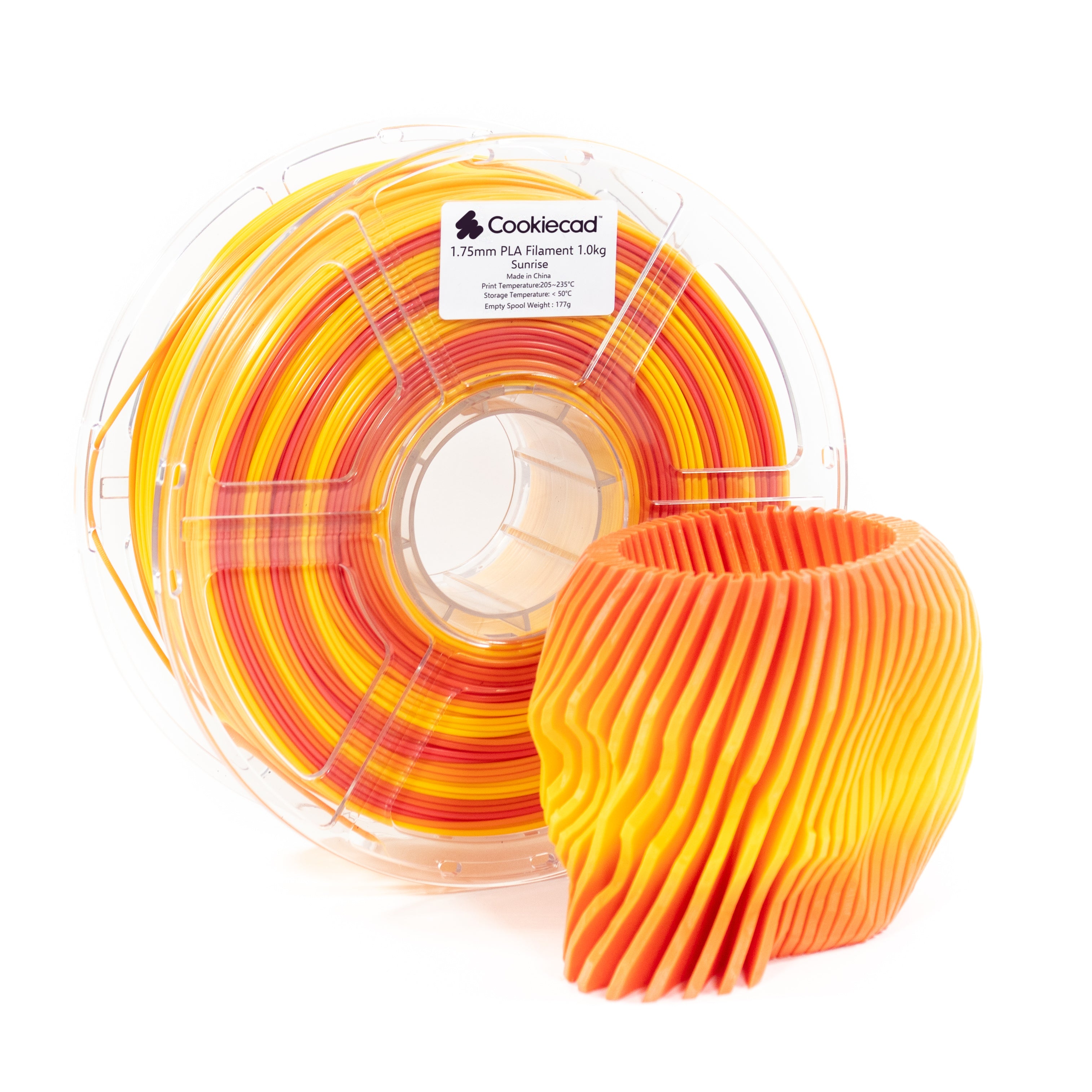 Sunrise (roze → oranje → geel) PLA-filament 1,75 mm, 1 kg