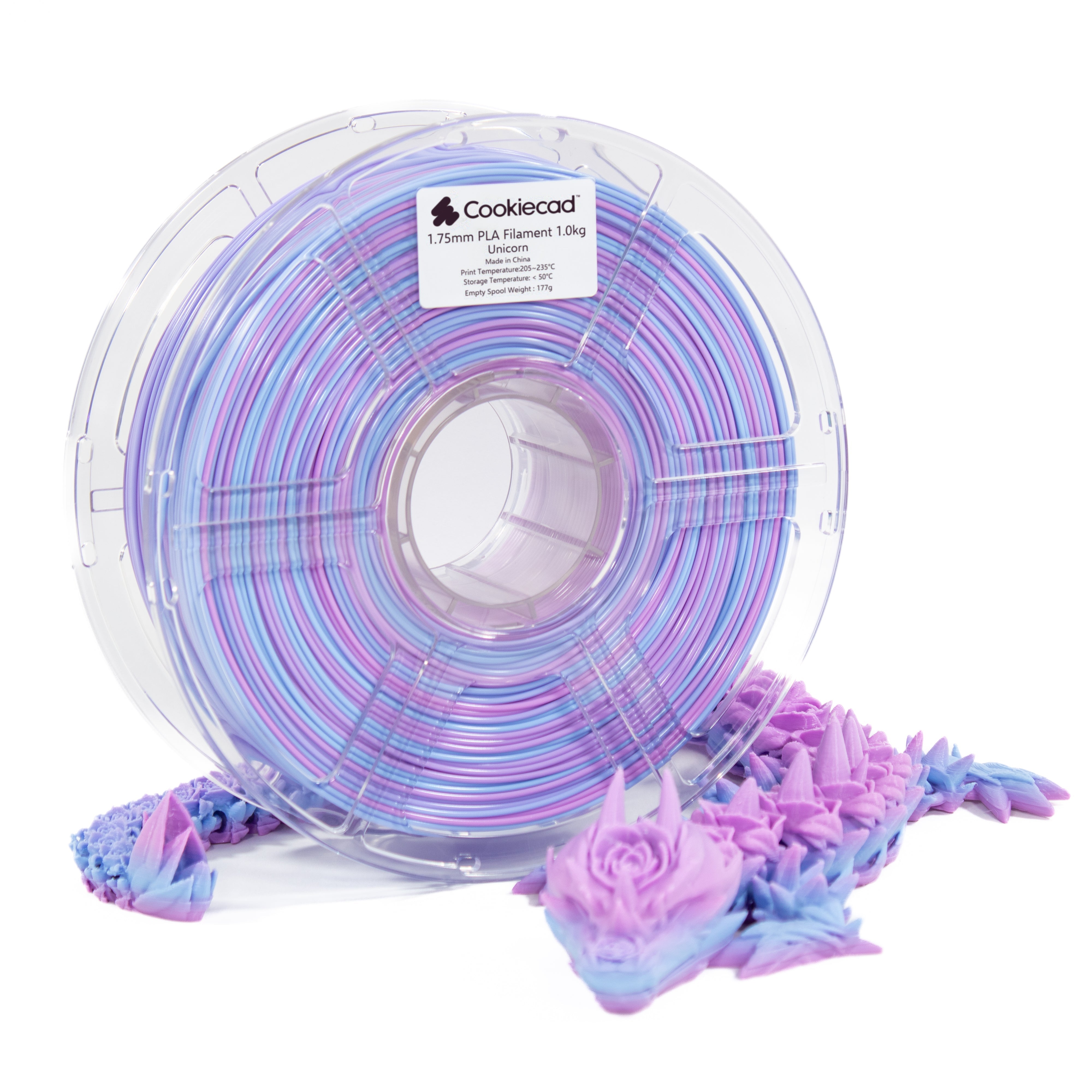 Unicorn 🦄 (roze → blauw → paars) PLA-filament 1,75 mm, 1 kg