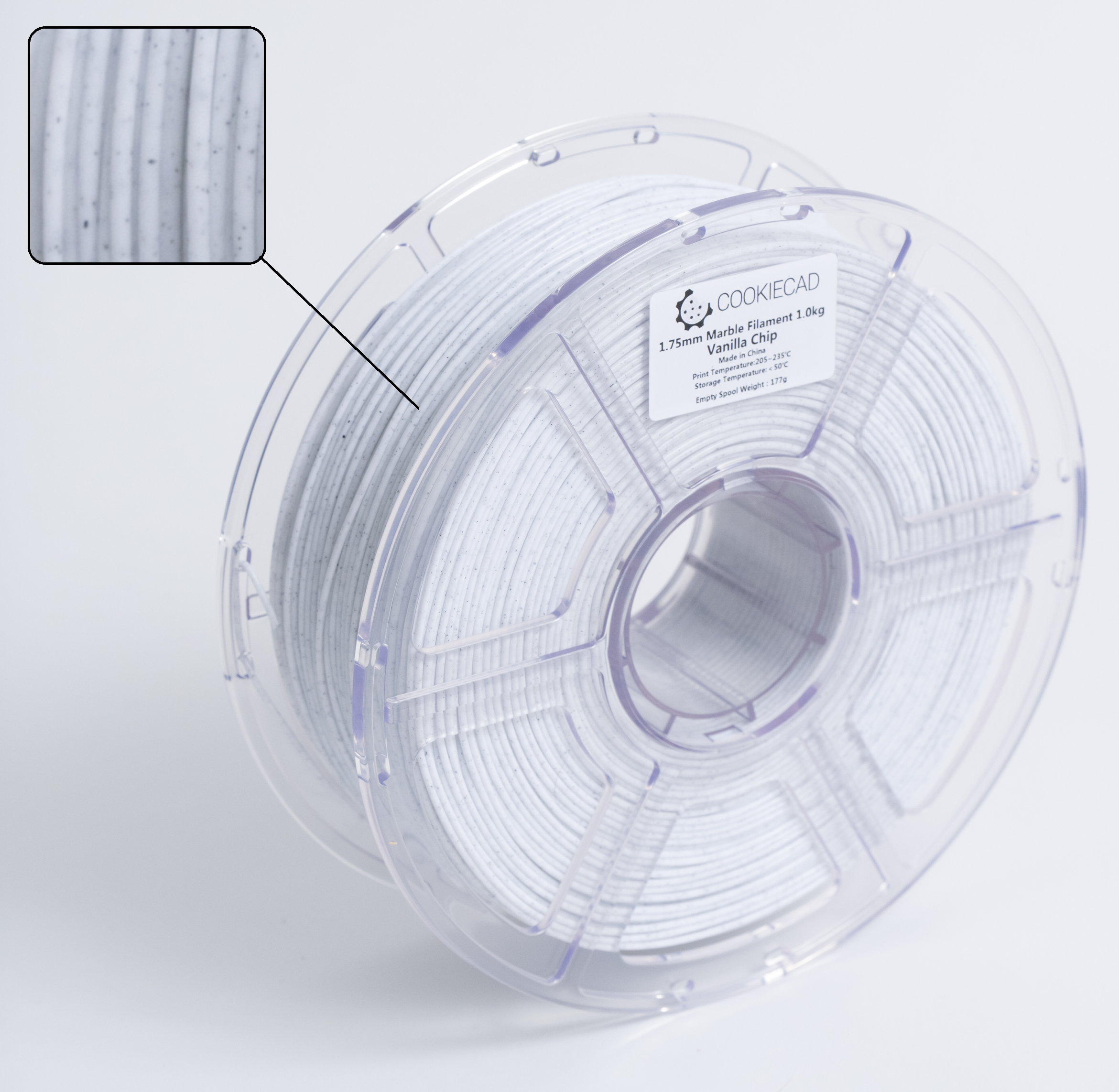 Vanilla Chip Marble PLA Filament 1.75mm, 12 x 1kg